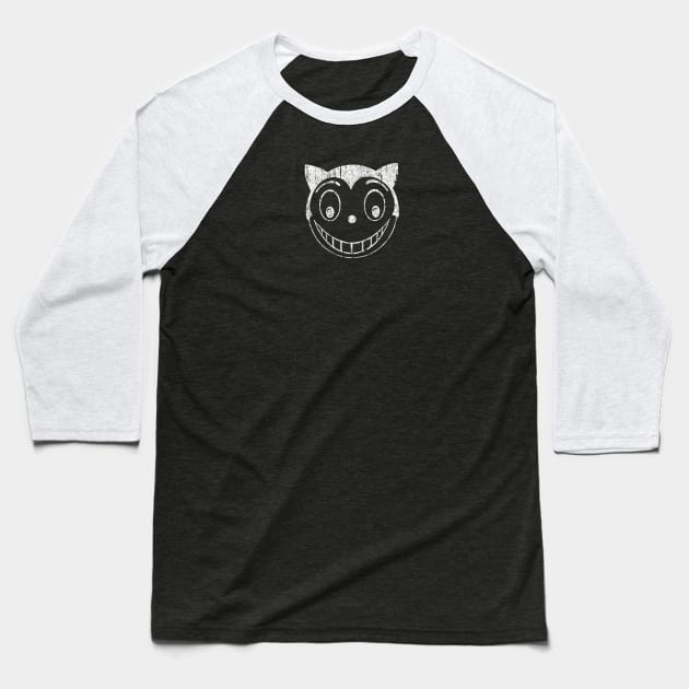 Smiling Cat (Variant) Baseball T-Shirt by huckblade